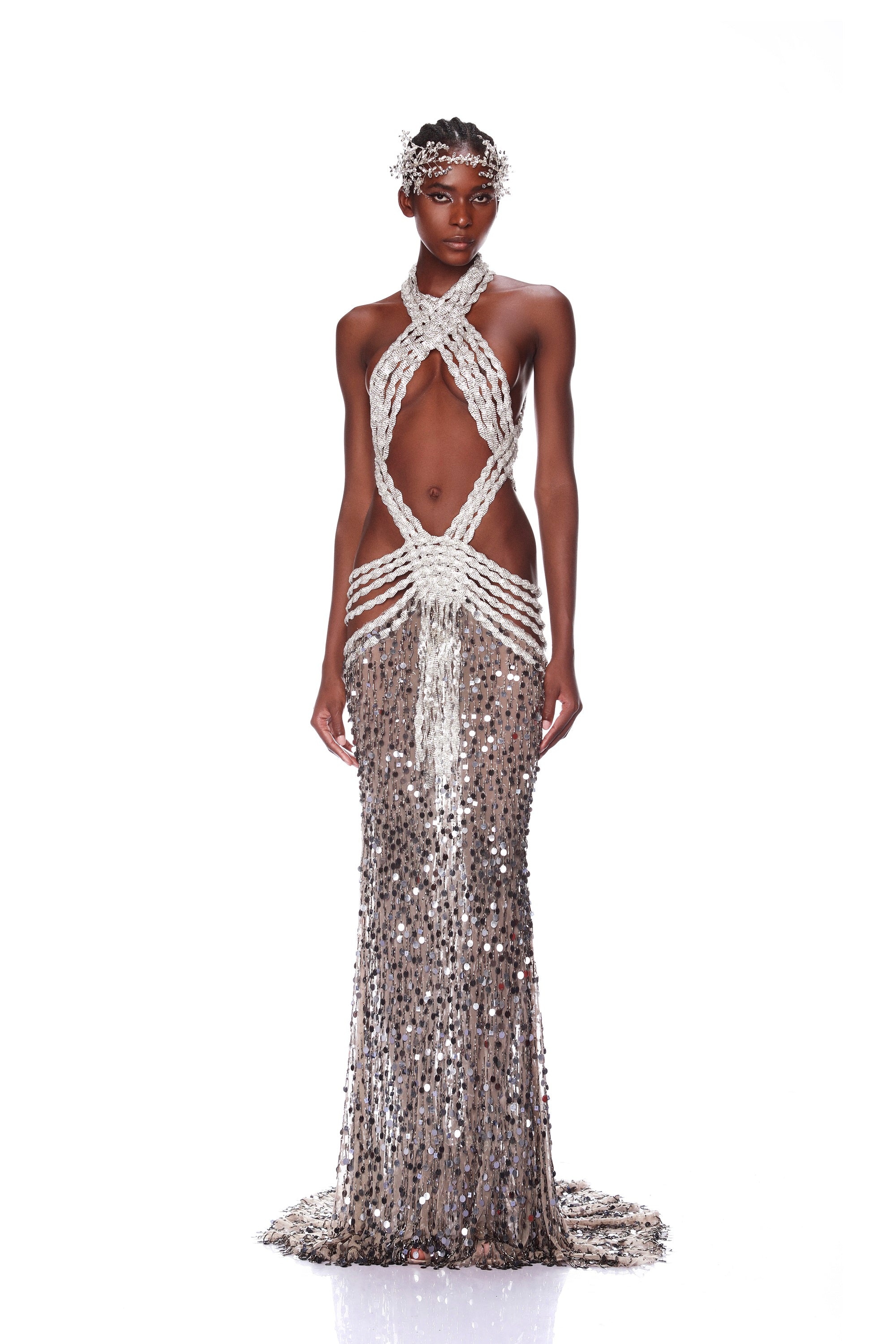 Anastasia Corset Gown w/ Sash- Diamond White – Moda Glam Boutique